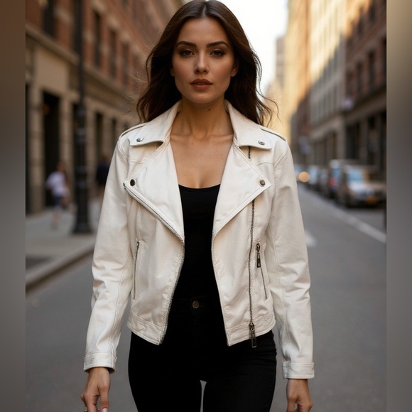 Alice Blue Jackets & Blazers - Alice Blue cream colored zip up jacket, Brand New with tags